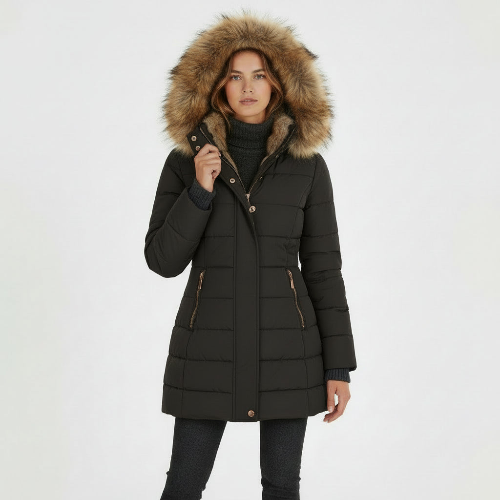 Sophia | Manteau d’hiver doublé de fourrure