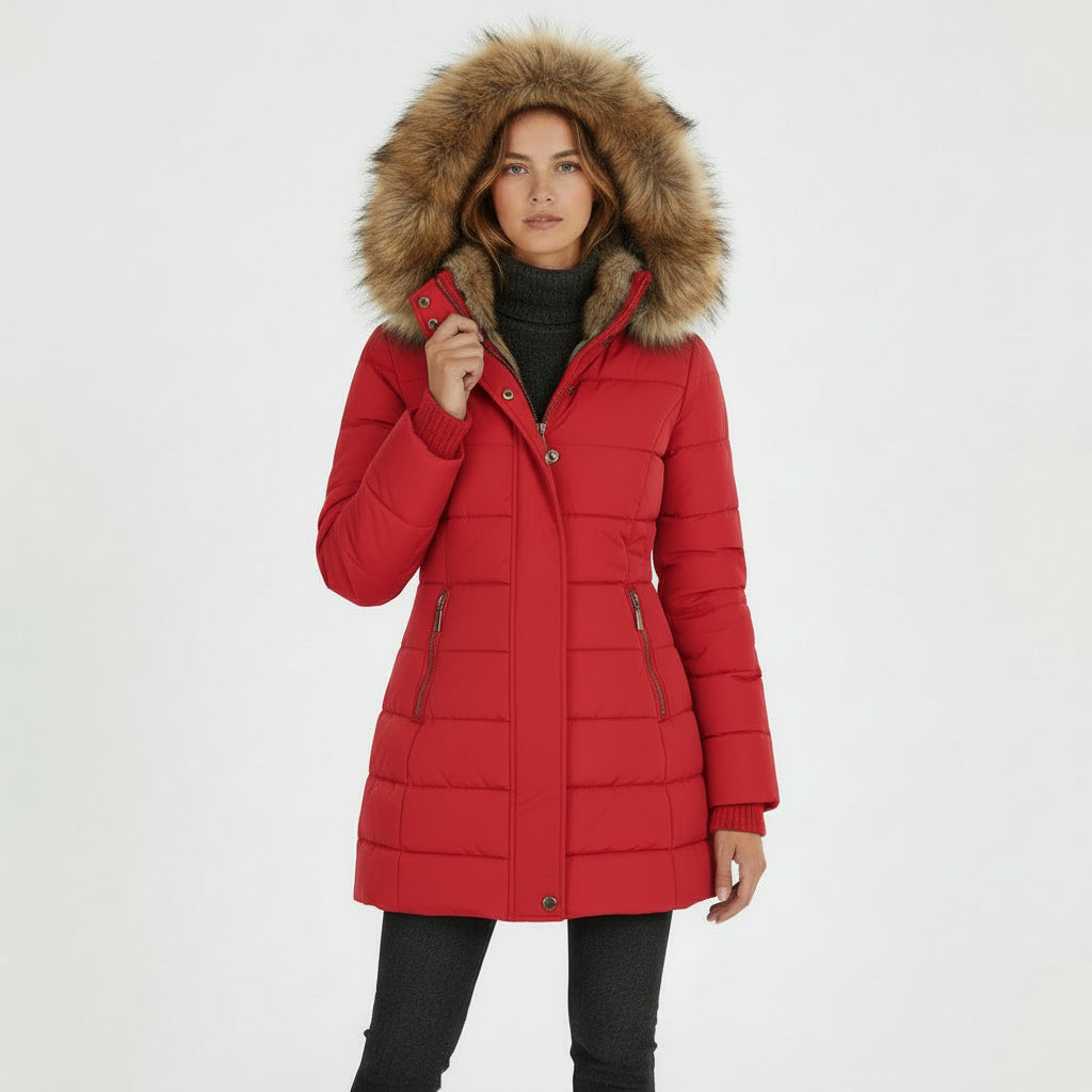Sophia | Manteau d’hiver doublé de fourrure