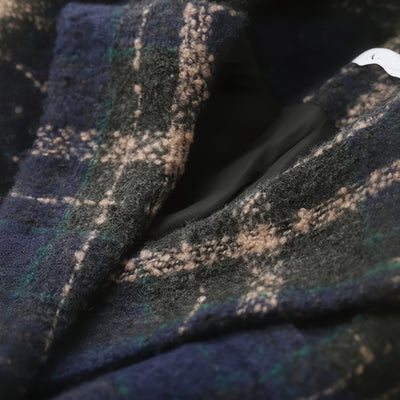 Isaline | Manteau classique en laine à carreaux