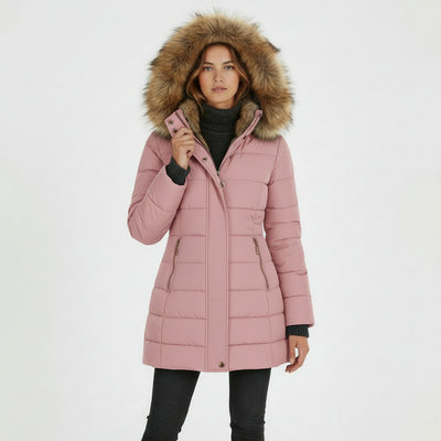 Sophia | Manteau d’hiver doublé de fourrure