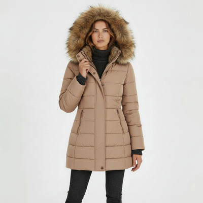 Sophia | Manteau d’hiver doublé de fourrure